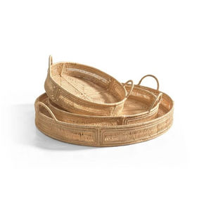 Meilleure vente grand plateau en rotin naturel chocolat taille personnalisée bois acrylique marbre ustensiles de cuisine événements anniversaires cadeau meilleur prix - Product Image 6