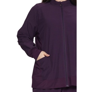 New Women Stretch <b>Scrub</b> Jacket Zipper Closure Medical Clinic Uniform Long Sleeve Work Coat OEM Factory Supply - Product Image 5