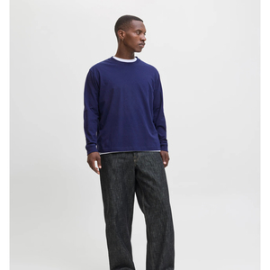 Men's Custom Logo <b>Tshirts</b> Plain Streetwear Oversized Rib Crewneck Heavyweight Cotton Tee Shirt Wholesale <b>Long</b> Sleeve Customized - Product Image 2