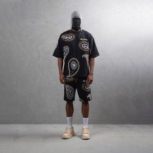 Nuevo Conjunto de Verano 2026 para Hombre, Camiseta de Manga Corta y Pantalones Cortos, 100% Algodón, Patrón 3D, Secado Rápido, Conjunto de Dos Piezas - Product Image 3