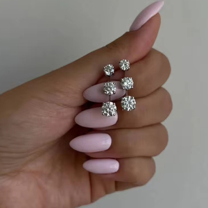 Lab Grown <b>Diamond</b> <b>Earrings</b> 3 Stone <b>Diamond</b> <b>Earrings</b> 3 Prong <b>Diamond</b> Dangle Studs <b>Earring</b> Gift for Her - Product Image 1