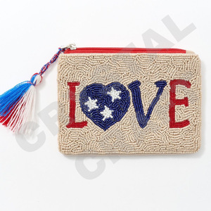 Portefeuille pochette à monnaie perlée de graines de champagne bel accessoire à la mode avec des caractéristiques d'accessoires à la mode - Product Image 3