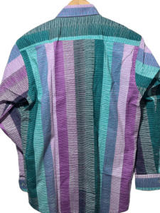 Camisa de Manga Larga para Hombre, 100% Algodón, Multicolor, de Calidad Superior, Estampada a Mano con Rayas |   Diseño |   Suministro al por Mayor - Product Image 5