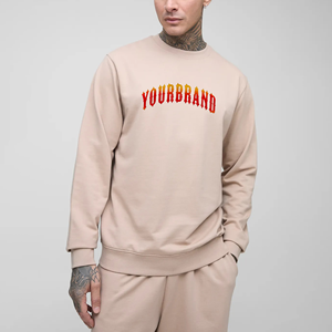 Sweat-shirt à col rond surdimensionné en molleton 100 % coton épais pour homme, coupe décontractée, épaules tombantes, design unique, idéal pour l'hiver - Product Image 1