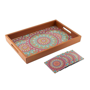 Plateau de service en bois à usage familial pour la décoration de table en toute occasion - Product Image 1