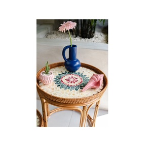 Bandeja de mimbre hecha a mano para servir, mesa de madera, bandeja de mimbre para almacenamiento, tamaño personalizado, granja, decoración del hogar - Product Image 1