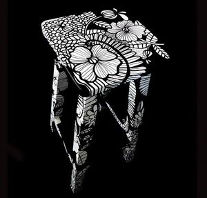 เก้าอี้ห้องนั่งเล่นงานหัตถกรรมแบบฝังกระดูกสไตล์ดั้งเดิมสำหรับวางบนโต๊ะข้างเตียงห้องนั่งเล่นฝังกระดูกจากอินเดีย - Product Image 1