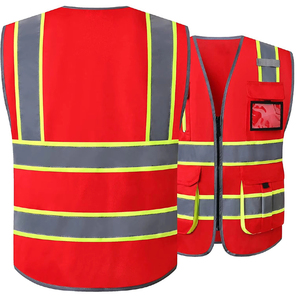 Chaleco de Seguridad Reflectante de Alta Visibilidad, Amarillo Fluorescente, ANSI Clase 2, Impermeable, con Luz LED Intermitente, Ligero - Product Image 3