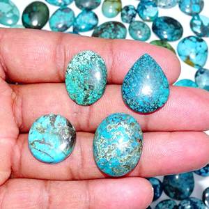 Lote al por mayor de piedras preciosas de cabujón suelto de turquesa tibetana Natural de calidad AAA +, lote de piedras preciosas de cabujón de tamaño libre para fabricación de joyería fina - Product Image 3