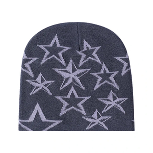 Gorro de calavera de invierno para adultos, gorro de pescador acrílico 100% con logotipo personalizado de punto negro, gorro corto ajustable para esquí y viajes al aire libre - Product Image 2