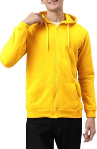 Sudaderas con capucha de gran tamaño para hombre de algodón 100%, sudaderas de invierno con estampado de logotipo personalizado, forro polar grueso, patrón sólido, capucha de invierno - Product Image 2