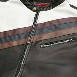 Chaqueta de Cuero Genuino de Piel de Oveja, Ligera, de Invierno, para Motocicleta, Estampada, de Talla Grande, Ajustada, Diseño Nuevo - Product Image 3