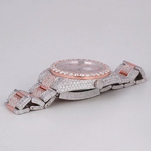 Reloj de Cuarzo de Lujo para Hombre, Estilo Hip Hop, con Diamantes Moissanite VVS, Cierre Plegable, No Resistente al Agua, Fecha Automática - Product Image 2