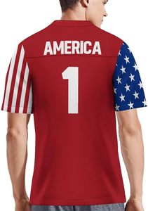 Top Quality Sublimated Football Jersey American Flag Jersey <b>Shorts</b> Set Sports Team Sublimation Wear Football Set - Product Image 4