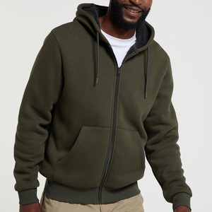 Sudadera con Capucha de Forro Polar Orgánico Personalizada para Hombre, Mezcla de Poliéster/Algodón con Cremallera Completa, Bolsillo con Capucha, Anti-Pilling, Tinte Liso para Invierno - Product Image 5