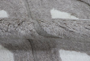 Modern Reversible Fluffy Shaggy Hand Woven Non-Slip Area <b>Rug</b> High Pile Wool Geometrical Diamond Lattice Pattern Solid Taupe - Product Image 5