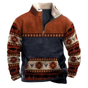 Sudadera con capucha de invierno con cremallera y cuello alto para hombre, personalizada, bordada y sublimada, estilo urbano, venta al por mayor - Product Image 4