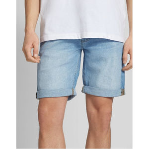 Pantalones cortos de playa de mezclilla de verano para hombre, superventas de 2025, estilo informal transpirable con pantalones cortos de patrón sólido en diferentes colores - Product Image 5