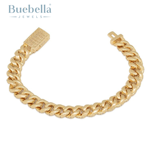 10mm Fine Jewelry Iced Out <b>Gold</b> <b>Plated</b> 925 Sterling Silver Cuban Bracelet Moissanite Men's Bracelets & <b>Bangle</b> - Product Image 2