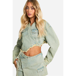 เสื้อแจ็คเก็ตยีนส์สั้นแบบถักสำหรับผู้หญิง คุณภาพสูง ปี 2026 ระบายอากาศได้ดี กันน้ำ พร้อมตัวเลือกปรับแต่งได้ - Product Image 6