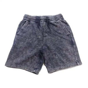 Short de jogging unisexe d'été 100% coton Short de jogging lourd Vintage Distressed Acid Wash Design Casual Gym Shorts Vente - Product Image 1