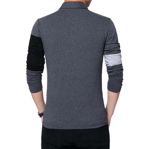 Qualité supérieure Coton Polyester Matériel Mode Hommes T-shirt avec Col Couleur T-shirt À Manches Longues T-shirt Hommes Vêtements - Product Image 4