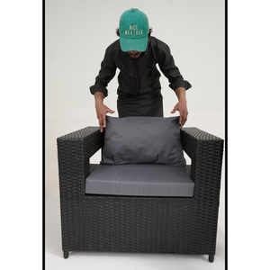 Moderno y Cómodo Conjunto de Sofás de Mimbre de Ratán para Exteriores, Muebles de Jardín con Cojines, 7 Piezas, Ratán de Polietileno, Salón de 8 Plazas - Product Image 2