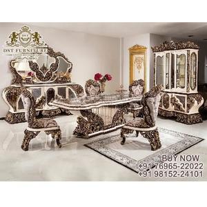 Meubles de salle à manger victoriens royaux fabriqués à la main ensemble de salle à manger antique sculpté à la main de luxe en bois de teck de Style moderne pour un usage domestique - Product Image 1