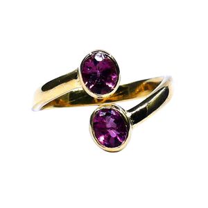 Bague de style classique en argent sterling 925 plaquée or avec tourmaline - Product Image 1