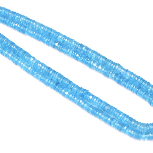 Cuentas de Topacio Azul Suizo AAA: Forma de Neumático Facetada, 5-8 mm, 7/15 Pulgadas - Product Image 4