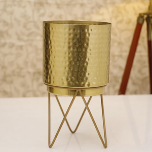 Soporte de Flores de Metal de Diseño Martillado de Calidad Superior, Acabado Dorado Brillante, Tamaño Personalizado, Uso en el Suelo, Producto Decorativo para el Hogar - Product Image 6
