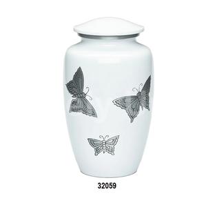 Hot Sale Engraved Silver Butterfly Classic Large Cremation Adult Urn For Human Ashes With Free <b>Velvet</b> <b>Bag</b> - Product Image 5