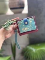 Portefeuille-pochette unisexe tendance en cuir recyclé style western, best-seller, avec porte-cartes et finition métallique