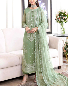 Vestidos bordados de seda Georgette de 3 piezas de 4 estaciones para mujeres étnicas de boda de Salwar Kameez indio pakistaní - Product Image 1