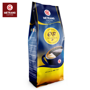 กาแฟโอเชียนบลู อาราบิก้า ได้รับการรับรองมาตรฐาน HACCP และฮาลาล  คั่วระดับกลาง มีคาเฟอีน เมล็ดกาแฟคั่วเต็มเมล็ด ผลิตในเวียดนาม โรบัสต้า บรรจุภัณฑ์ 0.5 กก. - Product Image 4