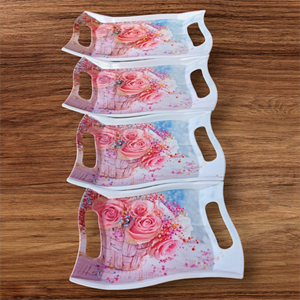 Wholesale Custom Logo Melamine Serving Tray Big Size Manufacturers' Rolling Trays Premium <b>Plastic</b> Melamine Serving Tray - Product Image 6