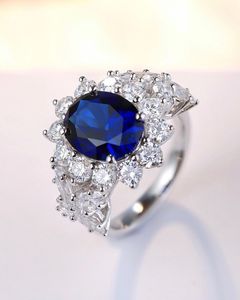 Anillo de Compromiso y Matrimonio de Plata de Ley Vintage Hecho a Mano con Zafiro Azul Natural, Vendedor Indio - Product Image 1
