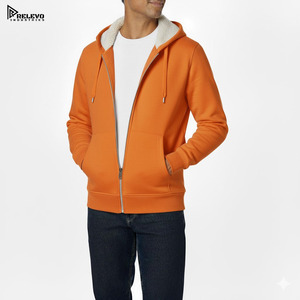 Nouvelle tenue d'hiver élégante et de haute qualité en coton respirant à manches longues avec fermeture éclair intégrale et capuche pour homme, 2 pièces à prix réduit - Product Image 4