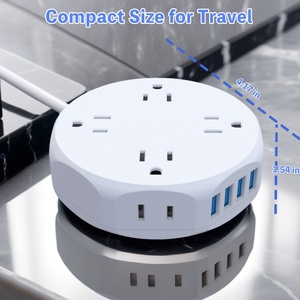 Siêu mỏng 6 AC cửa hàng 4 cổng USB Power Strip có thể thu vào 10A mở rộng cắm ổ cắm cho nhà hoặc bệnh viện sử dụng - Product Image 5