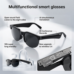 Gafas Inteligentes con IA, Gafas de Sol Inalámbricas con Bluetooth, Traducción en Tiempo Real, Llamadas Telefónicas, Reproductor de Música, Control Táctil, Resistentes al Agua IPX5 - Product Image 3
