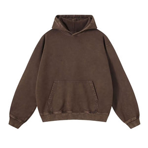 Sweat-shirt uni rétro en coton 100% de haute qualité, poids lourd, en gros, lavage à la pierre - Product Image 5