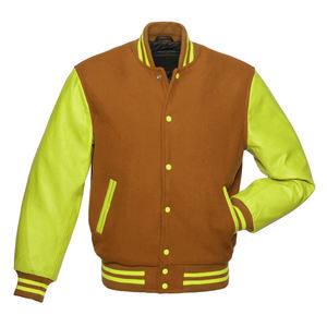 Veste de baseball varsity en cuir avec manches en cuir, logo brodé de haute qualité, pour hommes, collège et université, personnalisable - Product Image 4