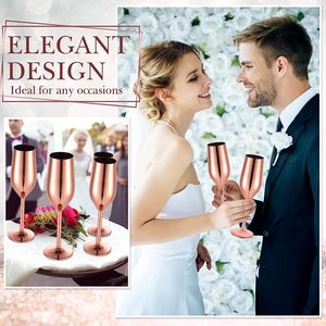 Flûte à vin en acier inoxydable avec long pied, anti-fuite et écologique, design minimaliste, réutilisable, capacité de 220 ml pour les fêtes - Product Image 2