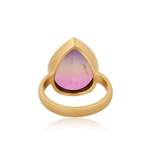Bio ametrine แหวนควอตซ์พลอยชุบทองคู่แหวนดีไซน์เนอร์ทองเหลืองแฟชั่นคอลเลกชันเครื่องประดับวินเทจ - Product Image 2