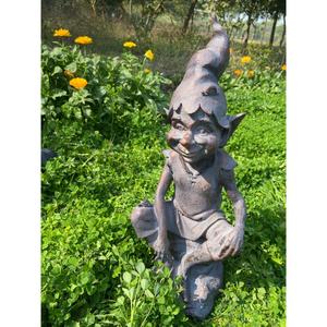 Fourniture Statue De Jardin À La Main Casted Pixie Farmhouse Sculpture Et Objets Antique Fini 3 Figures De Pixie De Style Différent - Product Image 2