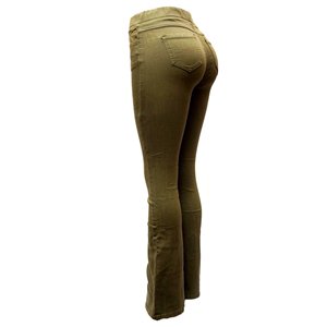 Jeans évasés à taille moyenne et à cloche avec logo personnalisé pour femmes pantalon baggy skinny en denim de couleur bonbon pleine longueur Style décontracté pour - Product Image 3