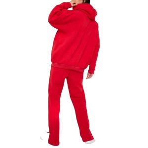 Conjunto Deportivo de Invierno para Mujer, Diseño Moderno, Alta Calidad, Patrón Liso, 2 Piezas, 100% Algodón, Felpa, con Capucha, Transpirable - Product Image 3