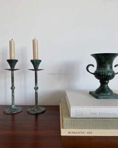 Diseños de varilla de hierro simples de metal negro Portavelas lavado verde con fiesta de boda Otros portavelas Linternas y tarros de velas - Product Image 1