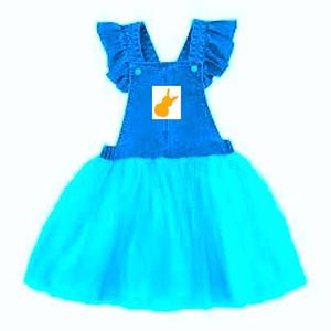 Vestido tutú de satén de verano y primavera para niñas, conjunto de estampado para niños, paquete con ropa de margaritas, vestido en capas para niños en la India - Product Image 3