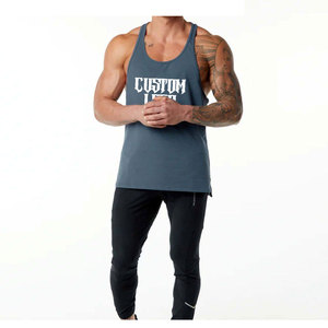 Débardeurs de sport pour hommes de haute qualité, grande taille, respirants, en coton tricoté et élasthanne, tissu personnalisable, débardeur d'entraînement - Product Image 4